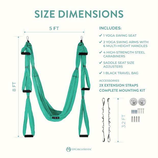 Amazon.com : Leogreen Yoga Swing Set, Aerial Yoga Hammock Silk,  Anti-Gravity Inversion Swing Exercises Sling Kit for Beginners and Kids  with 2 Extension Daisy Straps and 4 Carabiners : Sports & Outdoors